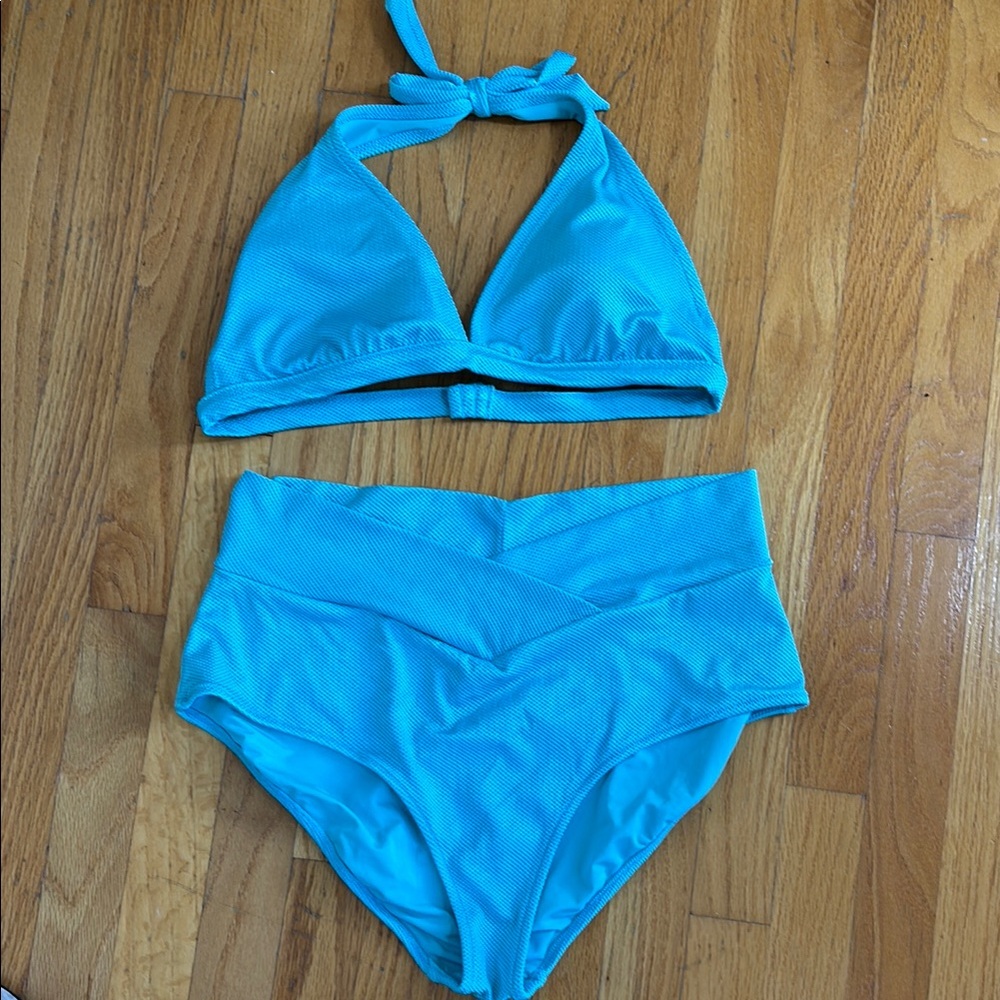 Aerie Light Blue High-Waisted Bikini
